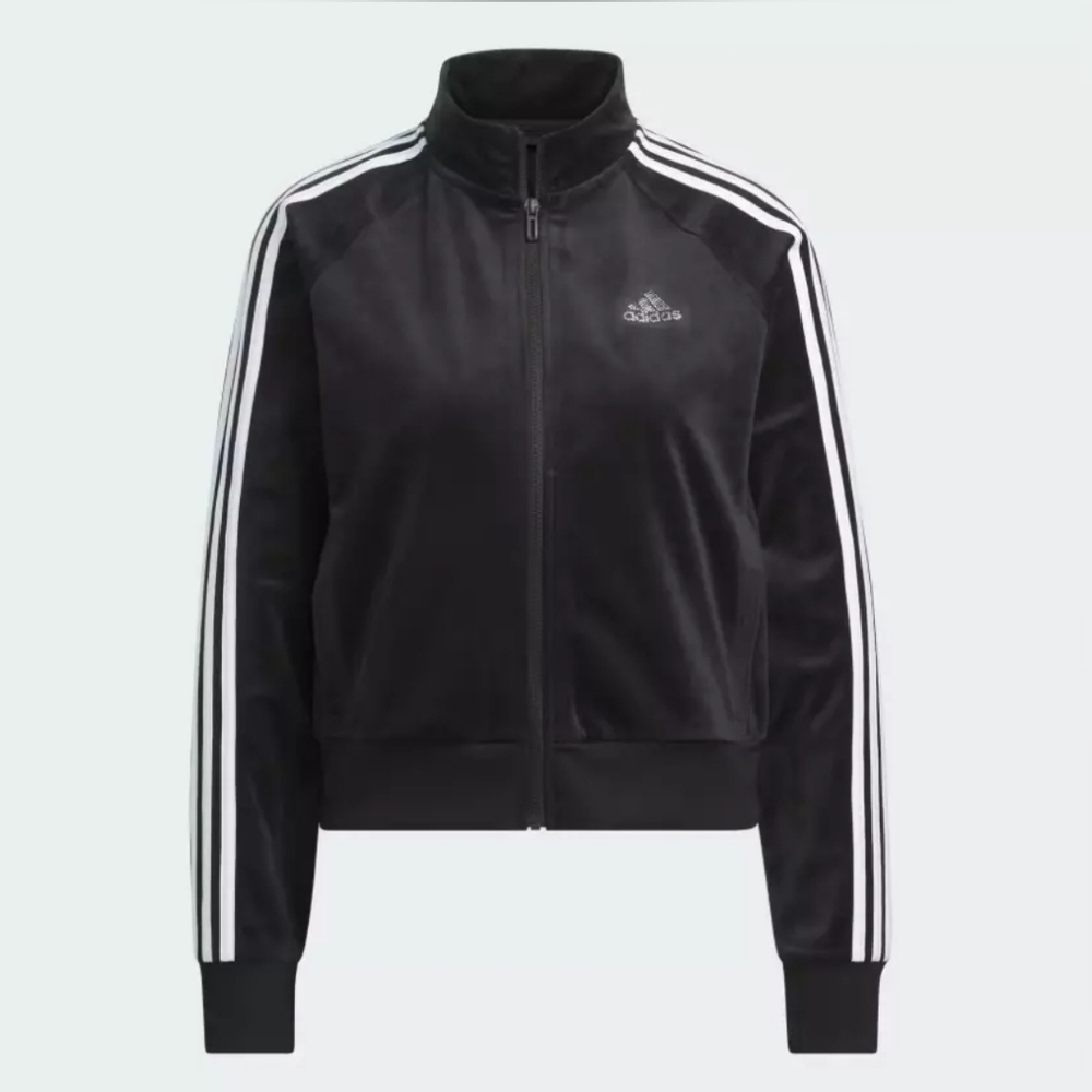 $65 adidas Women  Plus Size Y2K Glam Plush Velour Track Jacket